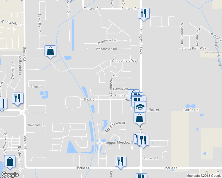 map of restaurants, bars, coffee shops, grocery stores, and more near 170 North Rushmore Lane in Youngsville