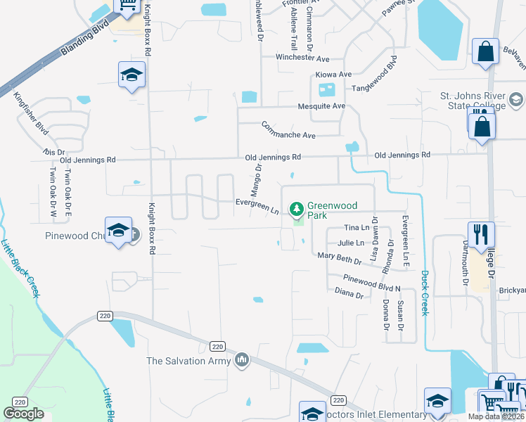 map of restaurants, bars, coffee shops, grocery stores, and more near 104 Oakwood Court in Middleburg