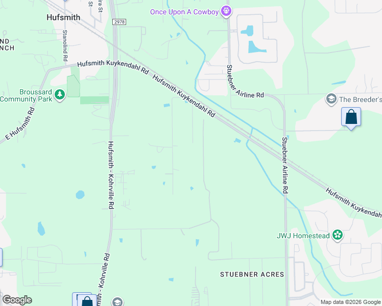 map of restaurants, bars, coffee shops, grocery stores, and more near 24403 Rolling Meadow Drive in Tomball