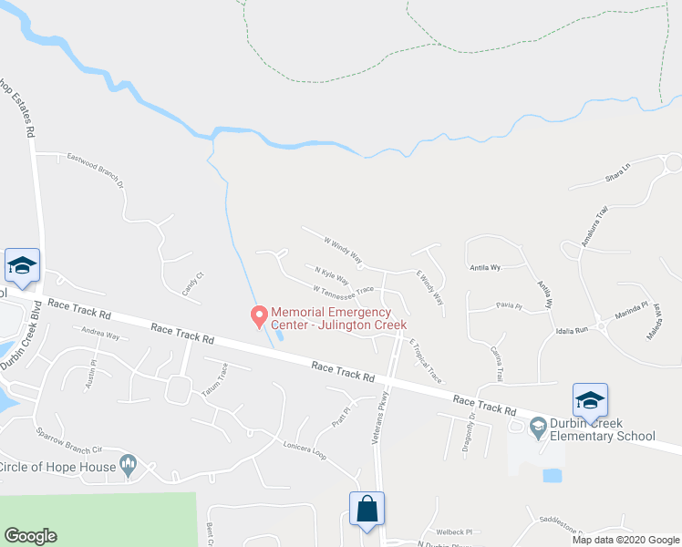 map of restaurants, bars, coffee shops, grocery stores, and more near 1318 North Kyle Way in Jacksonville