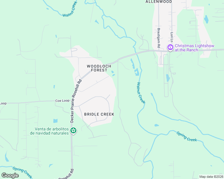 map of restaurants, bars, coffee shops, grocery stores, and more near 23923 Clouds Rest in Magnolia