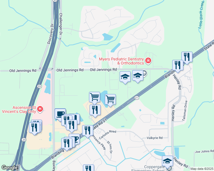 map of restaurants, bars, coffee shops, grocery stores, and more near 1611 Winners Circle in Middleburg
