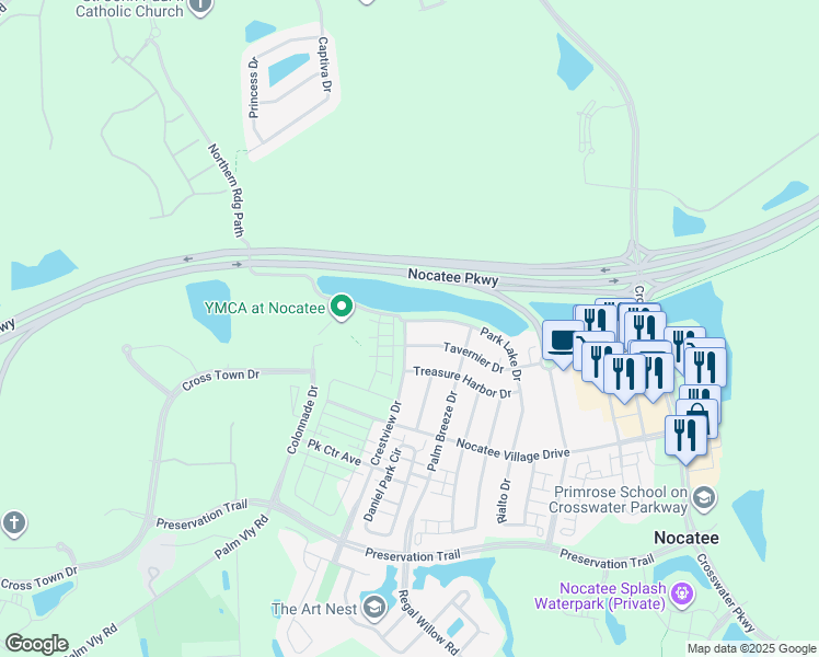 map of restaurants, bars, coffee shops, grocery stores, and more near 673 Park Lake Drive in Ponte Vedra Beach