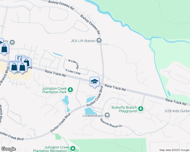 map of restaurants, bars, coffee shops, grocery stores, and more near 512 Silver Bell Court in Jacksonville