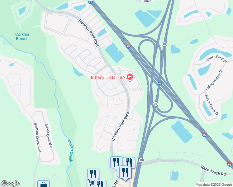 map of restaurants, bars, coffee shops, grocery stores, and more near 14750 Garden Gate Drive in Jacksonville