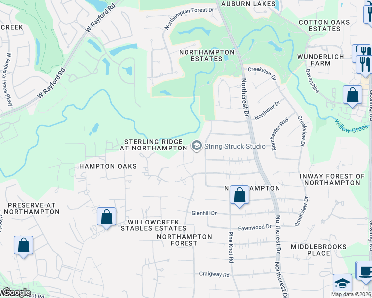 map of restaurants, bars, coffee shops, grocery stores, and more near 24018 Wellington Court Boulevard in Spring
