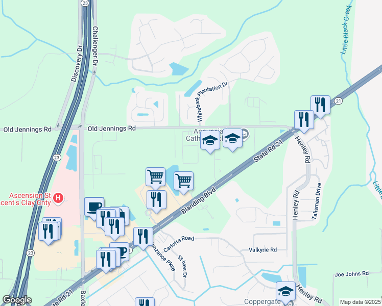 map of restaurants, bars, coffee shops, grocery stores, and more near 1611 Winners Circle in Middleburg