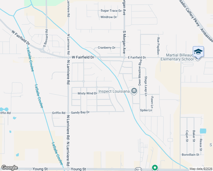 map of restaurants, bars, coffee shops, grocery stores, and more near 600 Birchview Drive in Broussard