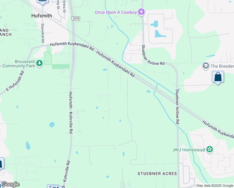 map of restaurants, bars, coffee shops, grocery stores, and more near 24403 Rolling Meadow Drive in Tomball