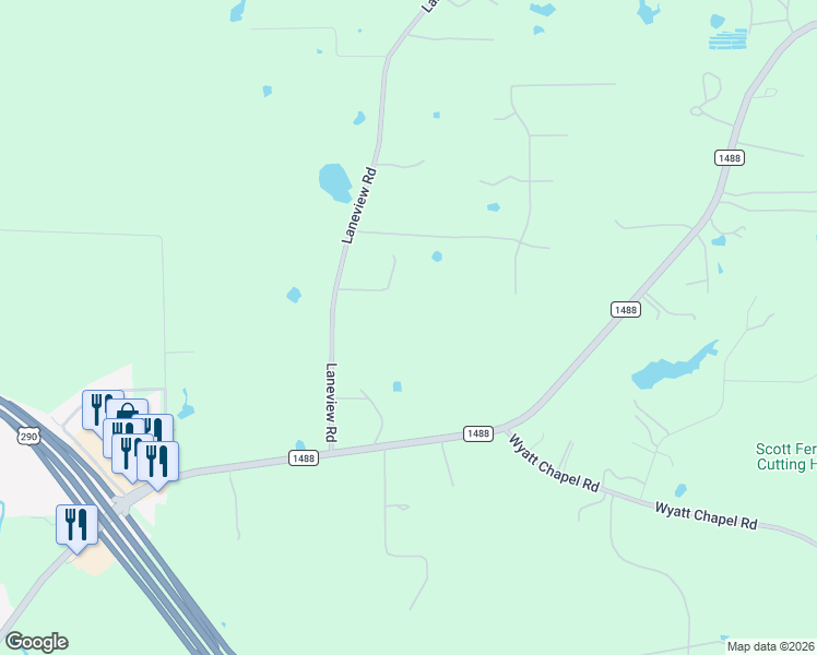 map of restaurants, bars, coffee shops, grocery stores, and more near 22746 Laneview Road in Hempstead