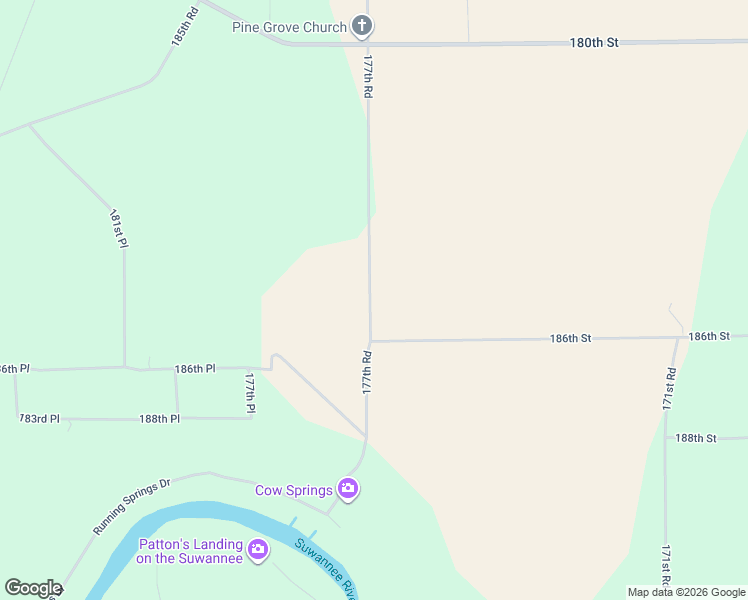 map of restaurants, bars, coffee shops, grocery stores, and more near 18487 177th Road in Live Oak