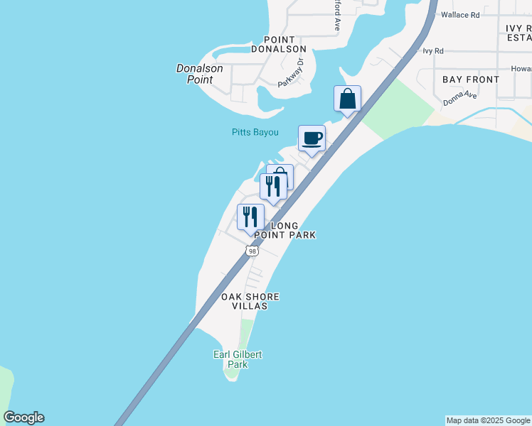 map of restaurants, bars, coffee shops, grocery stores, and more near 6146 U.S. 98 in Panama City
