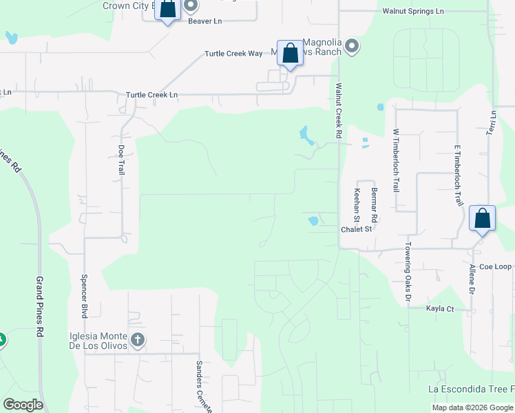 map of restaurants, bars, coffee shops, grocery stores, and more near 31427 Walnut Creek Road in Magnolia
