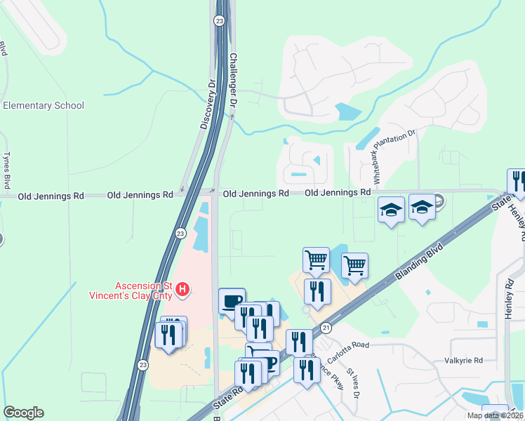 map of restaurants, bars, coffee shops, grocery stores, and more near 3344 Old Jennings Road in Middleburg