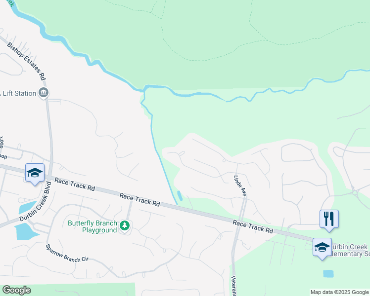 map of restaurants, bars, coffee shops, grocery stores, and more near 1109 Roundtree Circle in Jacksonville