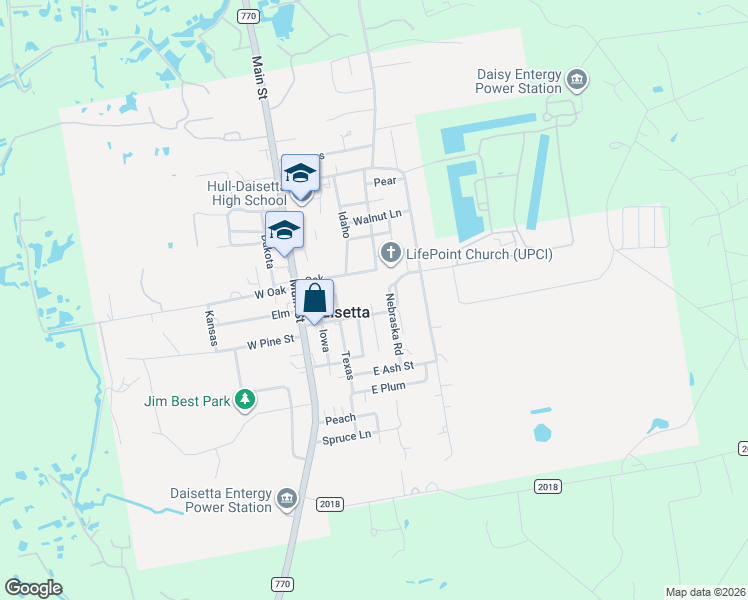 map of restaurants, bars, coffee shops, grocery stores, and more near 103 Nebraska Road in Daisetta