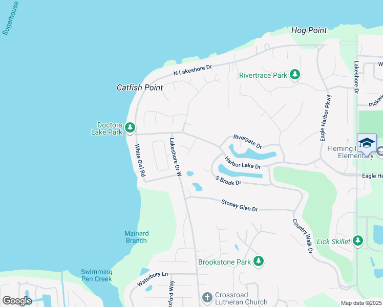 map of restaurants, bars, coffee shops, grocery stores, and more near 1623 Hawks Nest Drive in Fleming Island