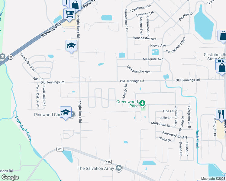 map of restaurants, bars, coffee shops, grocery stores, and more near 295 Pearwood Circle in Middleburg