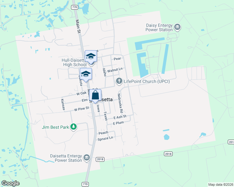 map of restaurants, bars, coffee shops, grocery stores, and more near 103 Nebraska Road in Daisetta