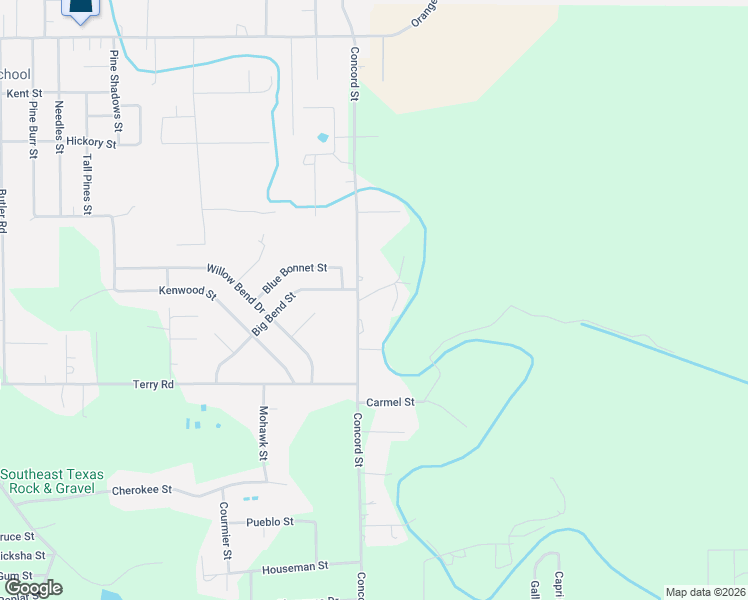 map of restaurants, bars, coffee shops, grocery stores, and more near 1720 David Street in Vidor