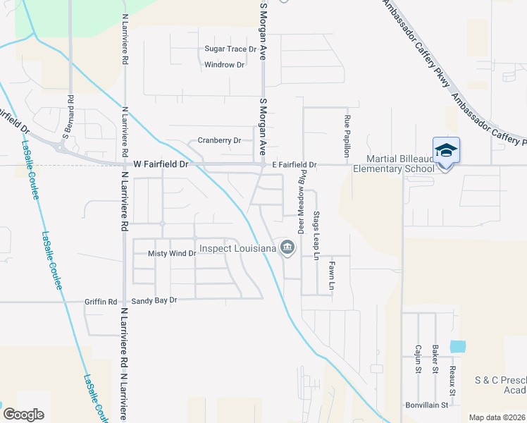 map of restaurants, bars, coffee shops, grocery stores, and more near 103 Still Waters Road in Broussard