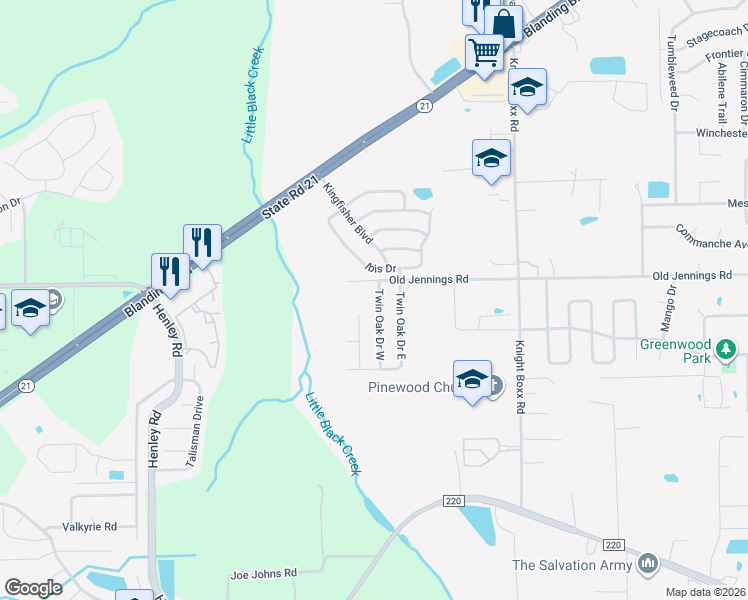 map of restaurants, bars, coffee shops, grocery stores, and more near 1596 Twin Oak Drive West in Middleburg