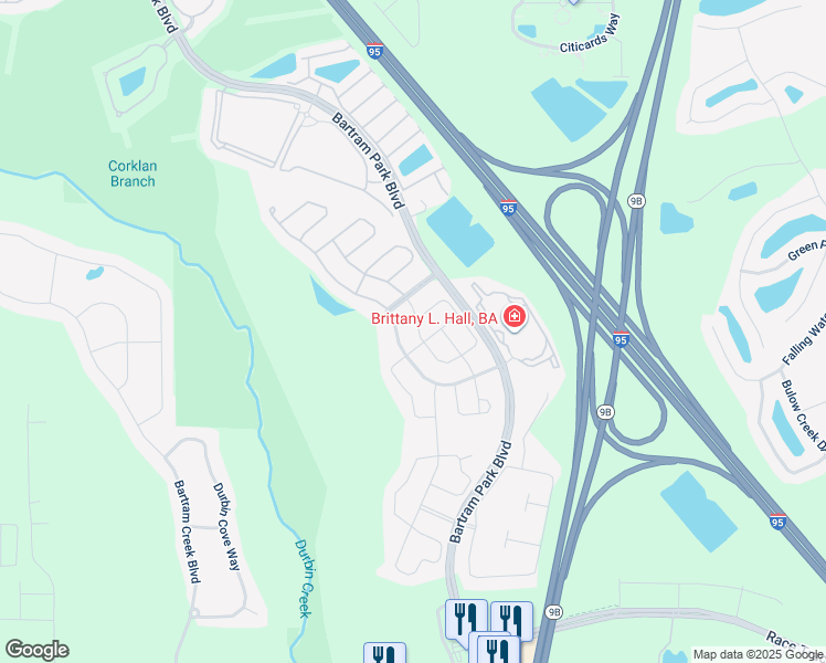 map of restaurants, bars, coffee shops, grocery stores, and more near 14583 Garden Gate Drive in Jacksonville