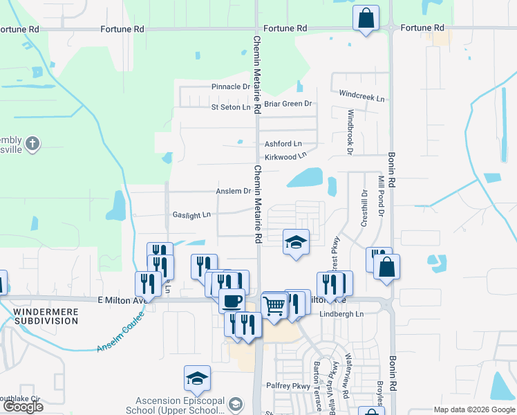 map of restaurants, bars, coffee shops, grocery stores, and more near 101 Gaslight Lane in Youngsville