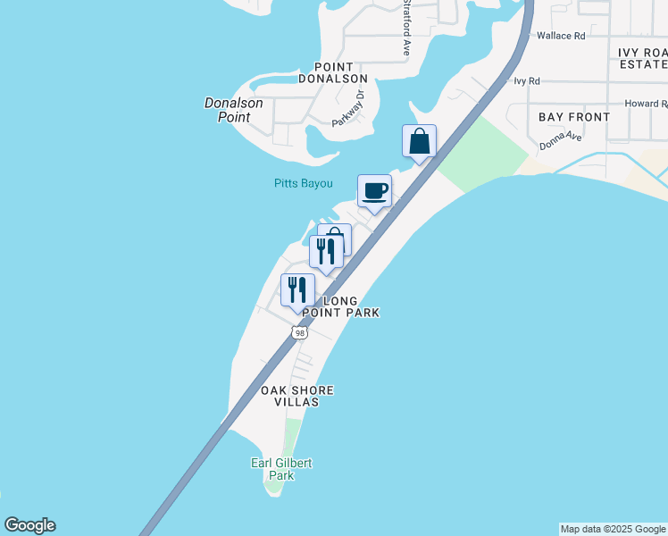 map of restaurants, bars, coffee shops, grocery stores, and more near 6146 U.S. 98 in Panama City