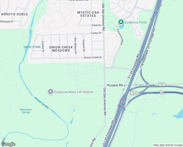 map of restaurants, bars, coffee shops, grocery stores, and more near 13000-13298 Old San Antonio Road in Manchaca