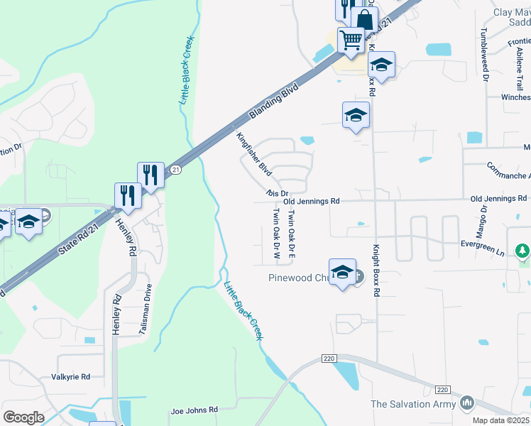 map of restaurants, bars, coffee shops, grocery stores, and more near 2 Old Jennings Road in Middleburg