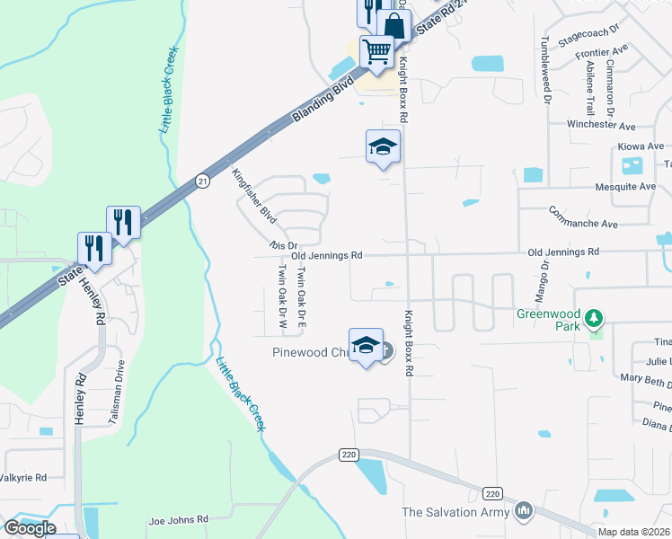 map of restaurants, bars, coffee shops, grocery stores, and more near 415 Old Jennings Road in Middleburg