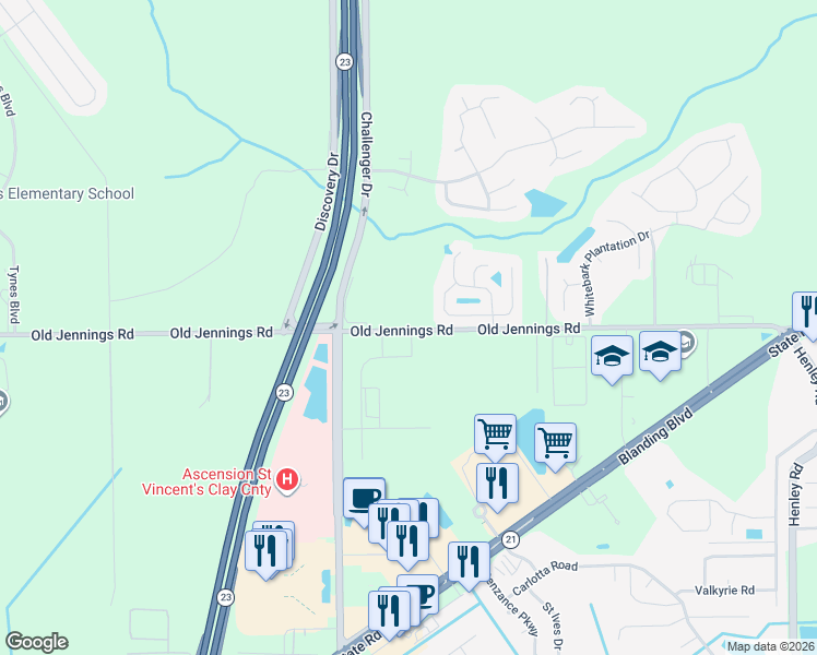 map of restaurants, bars, coffee shops, grocery stores, and more near 3344 Old Jennings Road in Middleburg