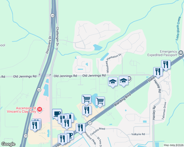 map of restaurants, bars, coffee shops, grocery stores, and more near 1135 Summer Springs Drive in Middleburg