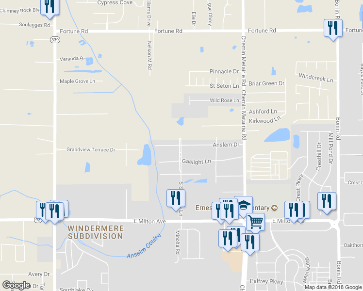 map of restaurants, bars, coffee shops, grocery stores, and more near 299 Anslem Drive in Youngsville