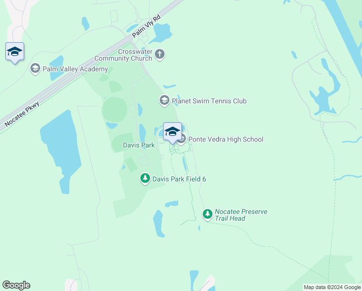 map of restaurants, bars, coffee shops, grocery stores, and more near 460 Davis Park Road in Ponte Vedra Beach