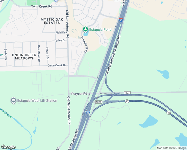 map of restaurants, bars, coffee shops, grocery stores, and more near 12812-13140 South Interstate 35 Frontage Road in Manchaca