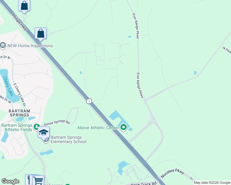 map of restaurants, bars, coffee shops, grocery stores, and more near 14582 Needham Drive in Jacksonville
