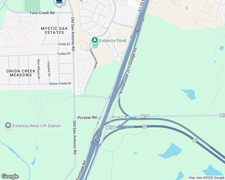 map of restaurants, bars, coffee shops, grocery stores, and more near 12812 South Interstate 35 Frontage Road in Manchaca
