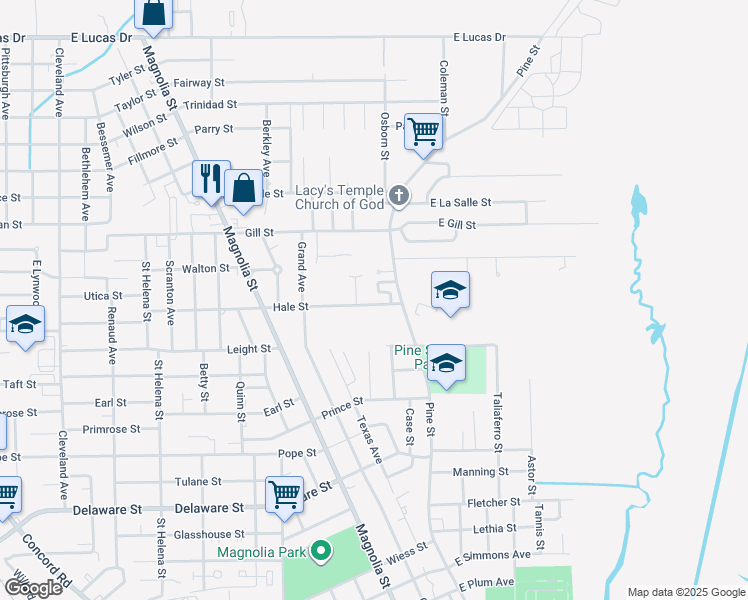 map of restaurants, bars, coffee shops, grocery stores, and more near 1090 Hale Lane in Beaumont