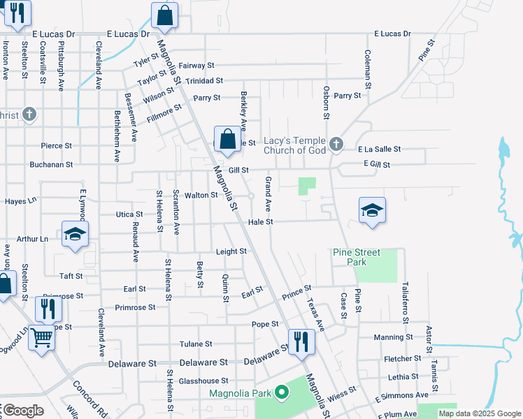 map of restaurants, bars, coffee shops, grocery stores, and more near 3790 Grand Avenue in Beaumont