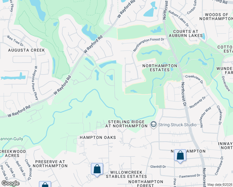 map of restaurants, bars, coffee shops, grocery stores, and more near 24719 Lake Kent Lane in Spring