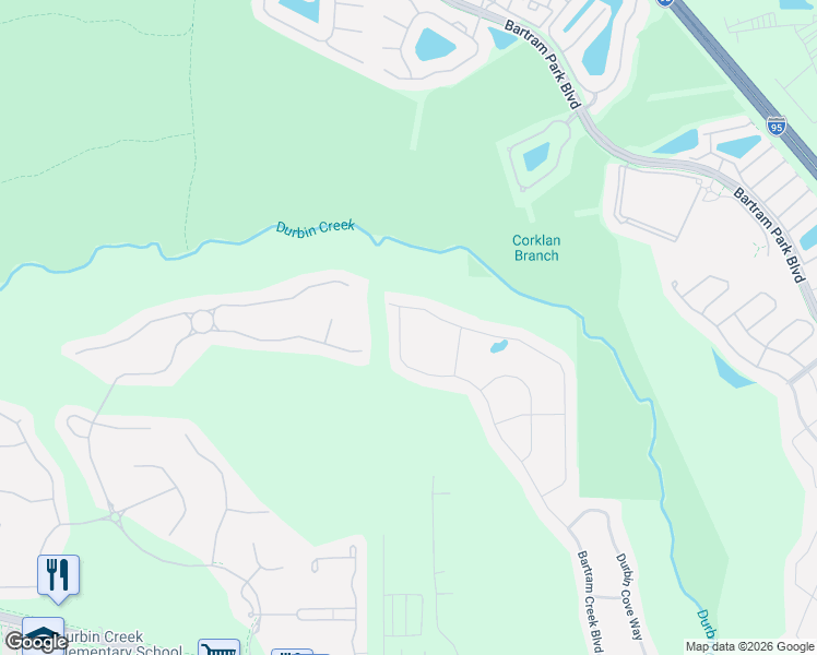 map of restaurants, bars, coffee shops, grocery stores, and more near 14262 Durbin Island Way in Jacksonville