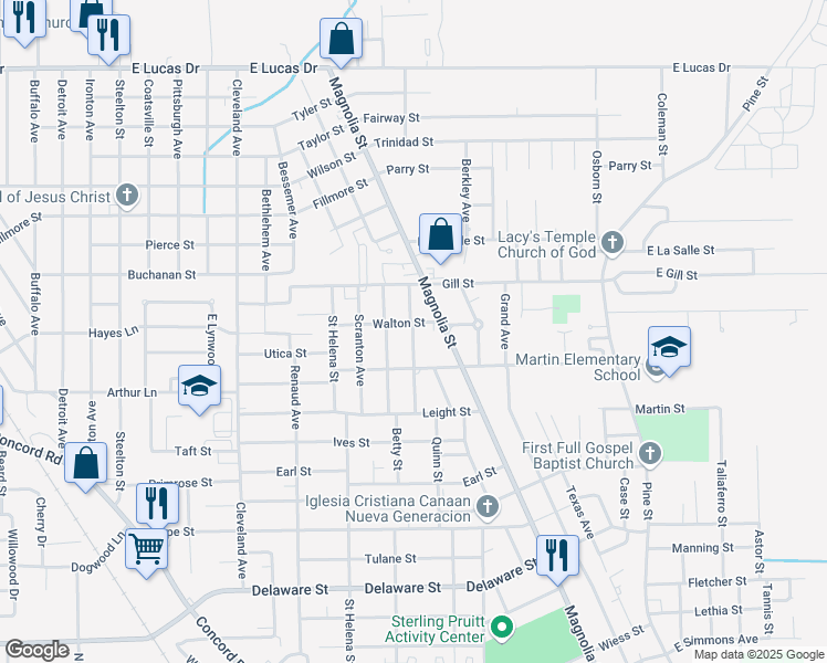 map of restaurants, bars, coffee shops, grocery stores, and more near 3850 Youngstown Street in Beaumont