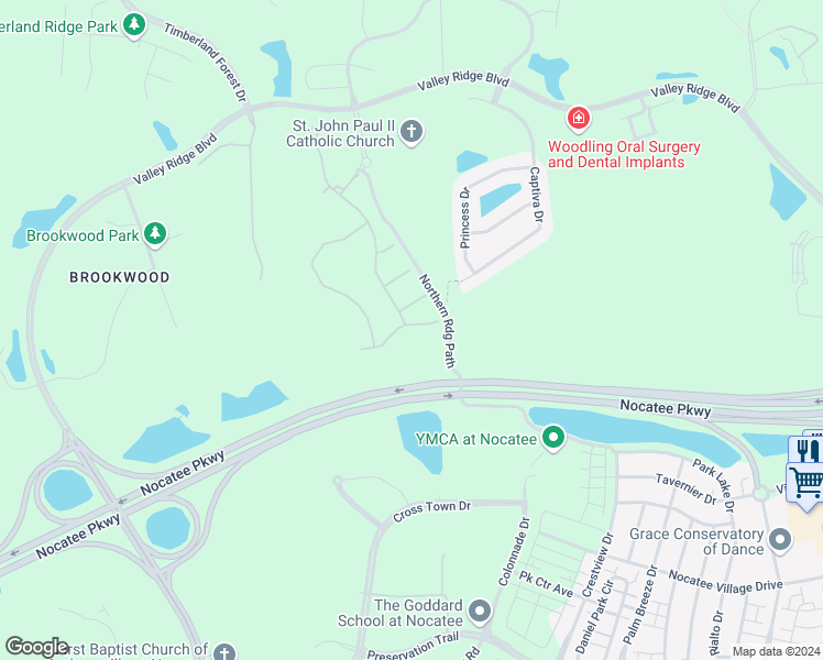 map of restaurants, bars, coffee shops, grocery stores, and more near 156 Wheelwright Lane in Ponte Vedra Beach