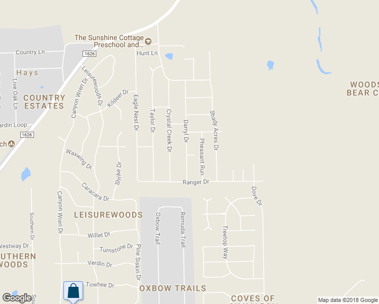 map of restaurants, bars, coffee shops, grocery stores, and more near 308 Shadow Lane in Buda