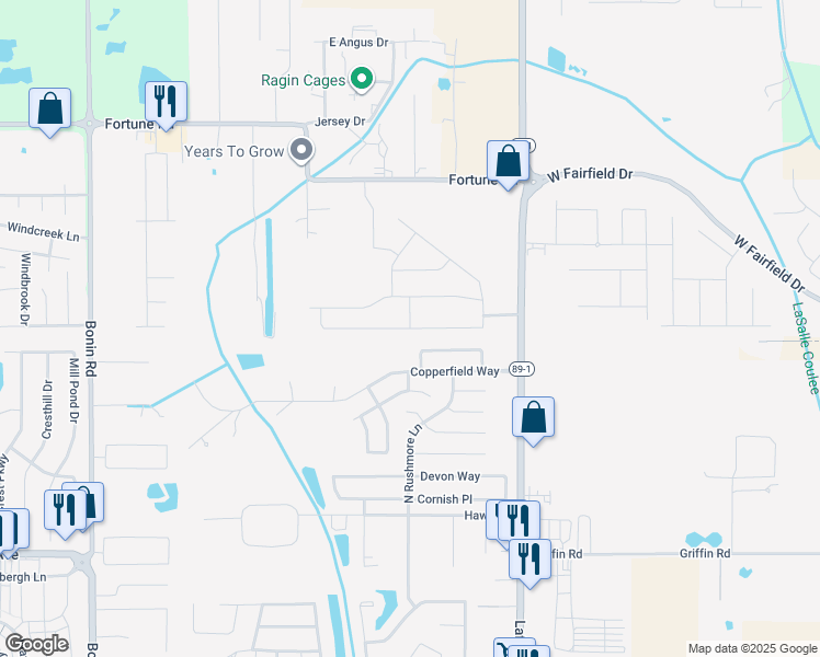 map of restaurants, bars, coffee shops, grocery stores, and more near Woodhaven Road in Youngsville