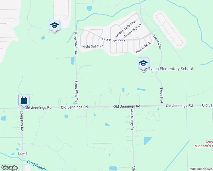 map of restaurants, bars, coffee shops, grocery stores, and more near 1544 Moonflower Street in Middleburg