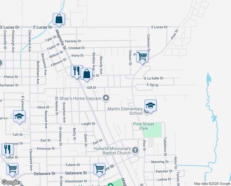 map of restaurants, bars, coffee shops, grocery stores, and more near 3775 Morningside Street in Beaumont