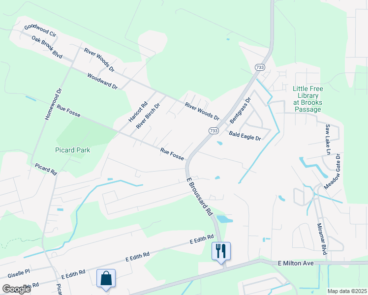 map of restaurants, bars, coffee shops, grocery stores, and more near 121 Nina Lane in Lafayette